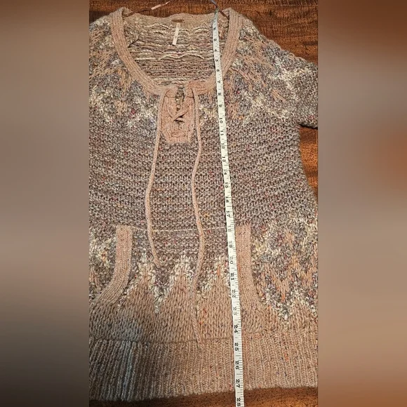 Free People Love Bug Chunky Knit Fair Isle Sweater Boho Wool Blend Size XS - Picture 15 of 15